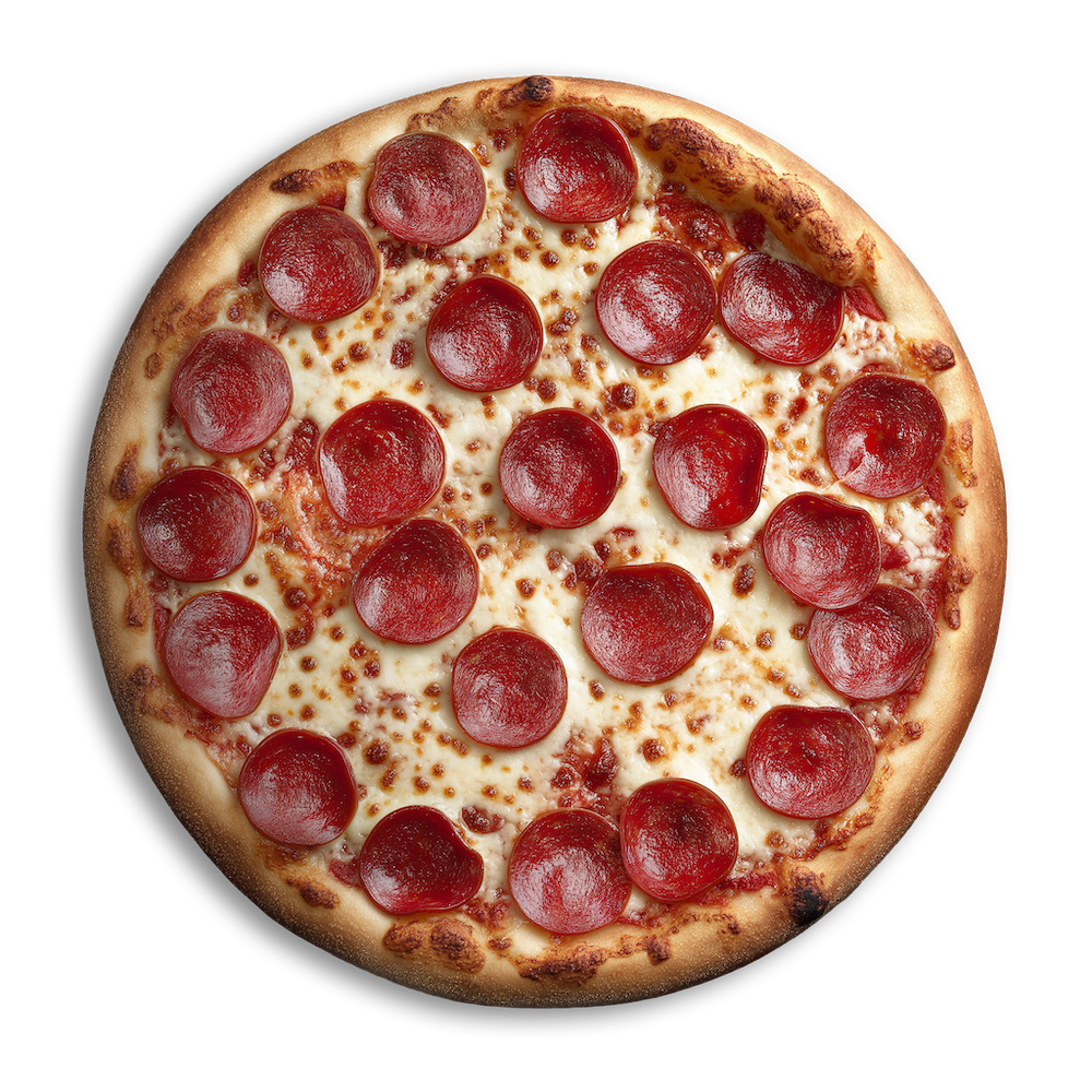 A hand-tossed pepperoni pizza fresh from the oven